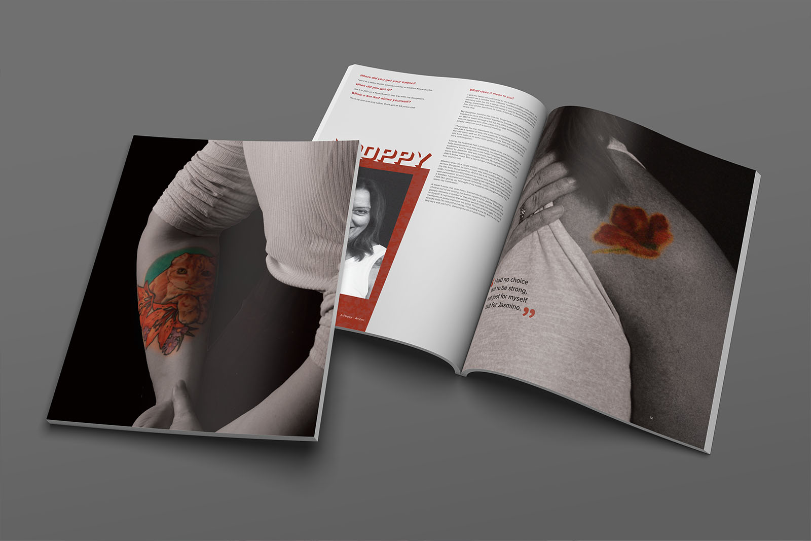 a full page advertisement spread of a tomatoe mermaid in a caesar cocktail